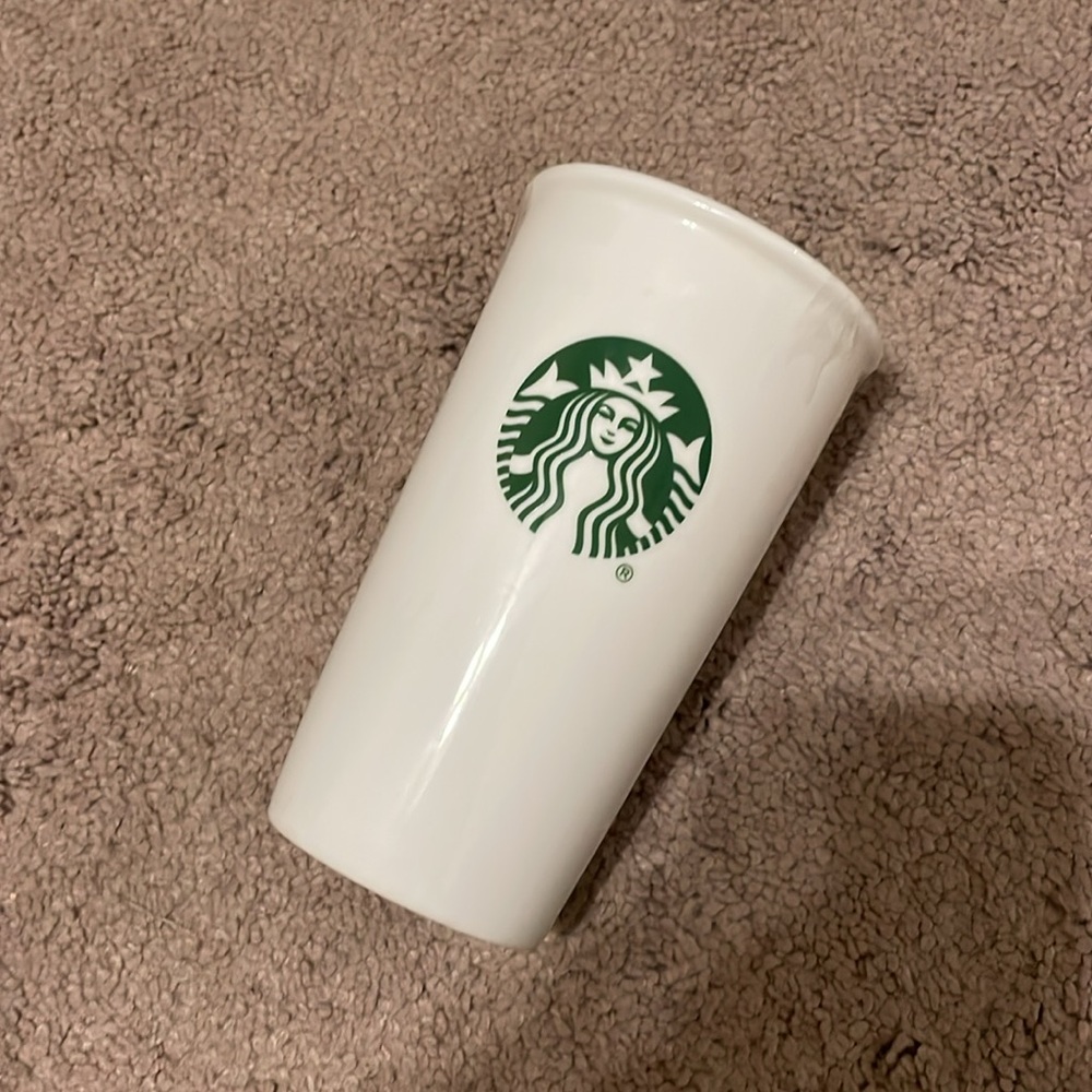 Starbucks | Classic Logo White Ceramic Travel Mug
